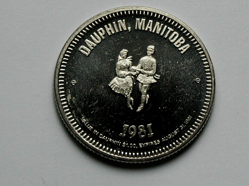 Dauphin MB CANADA 1981 Ukrainian Festival DOLLAR Token with Traditional Dancers