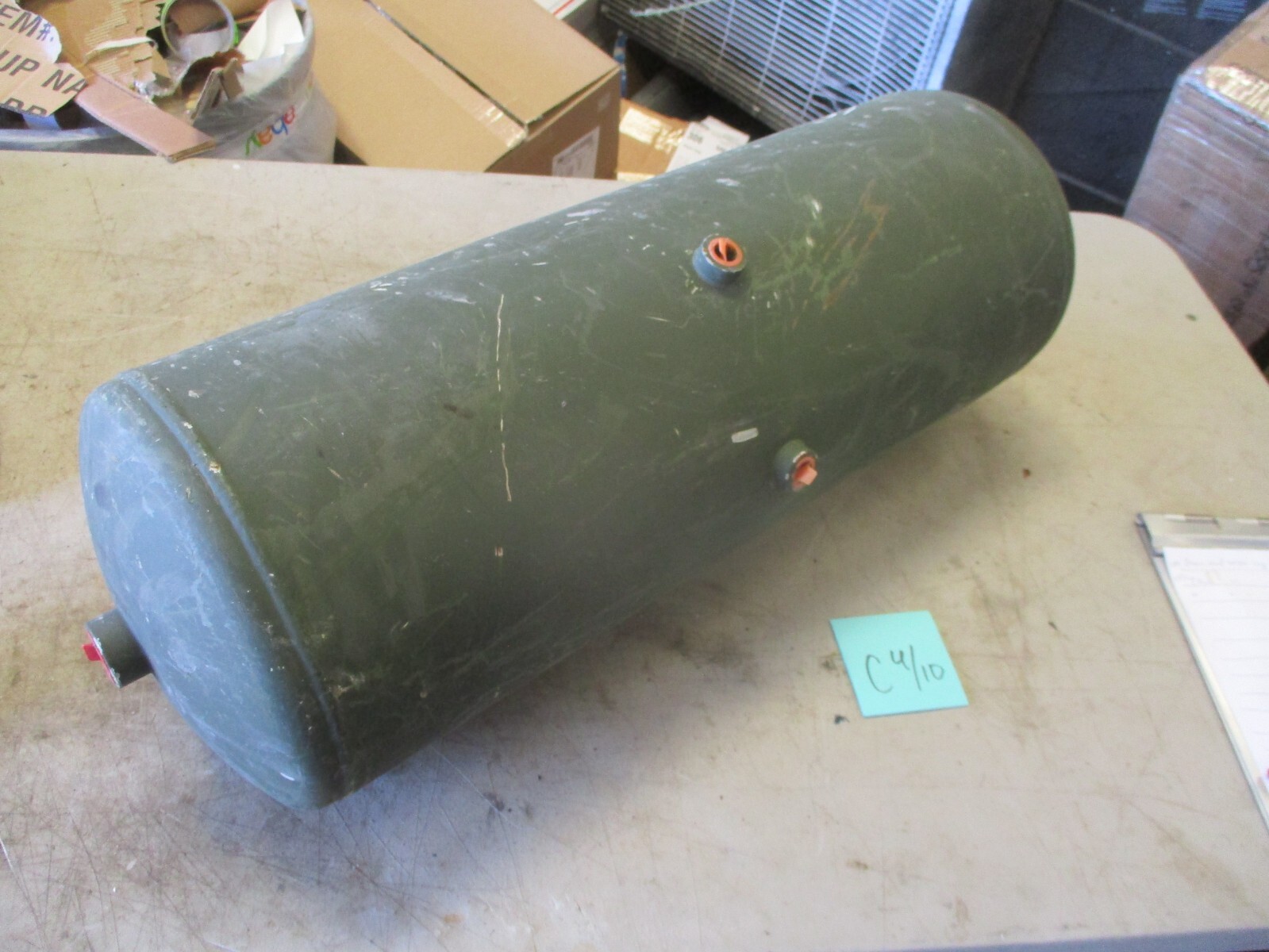 27"x10" NOS Steel Air Brake Air Tank for FMTV, FMVSS 121, 150psimax, 17255FXWHT
