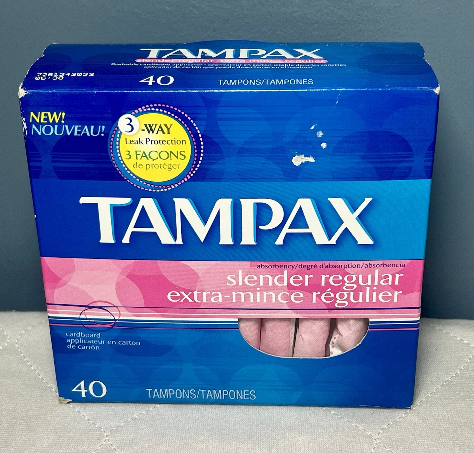 Tampax Slender Regular Tampons Vintage 2006 Box Count 40 New Sealed