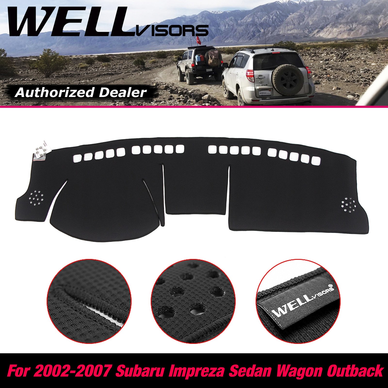 Dash Mat Cover For 02-07 Impreza Outback JDM Triple Gauge WELLvisors 3-886SU002J