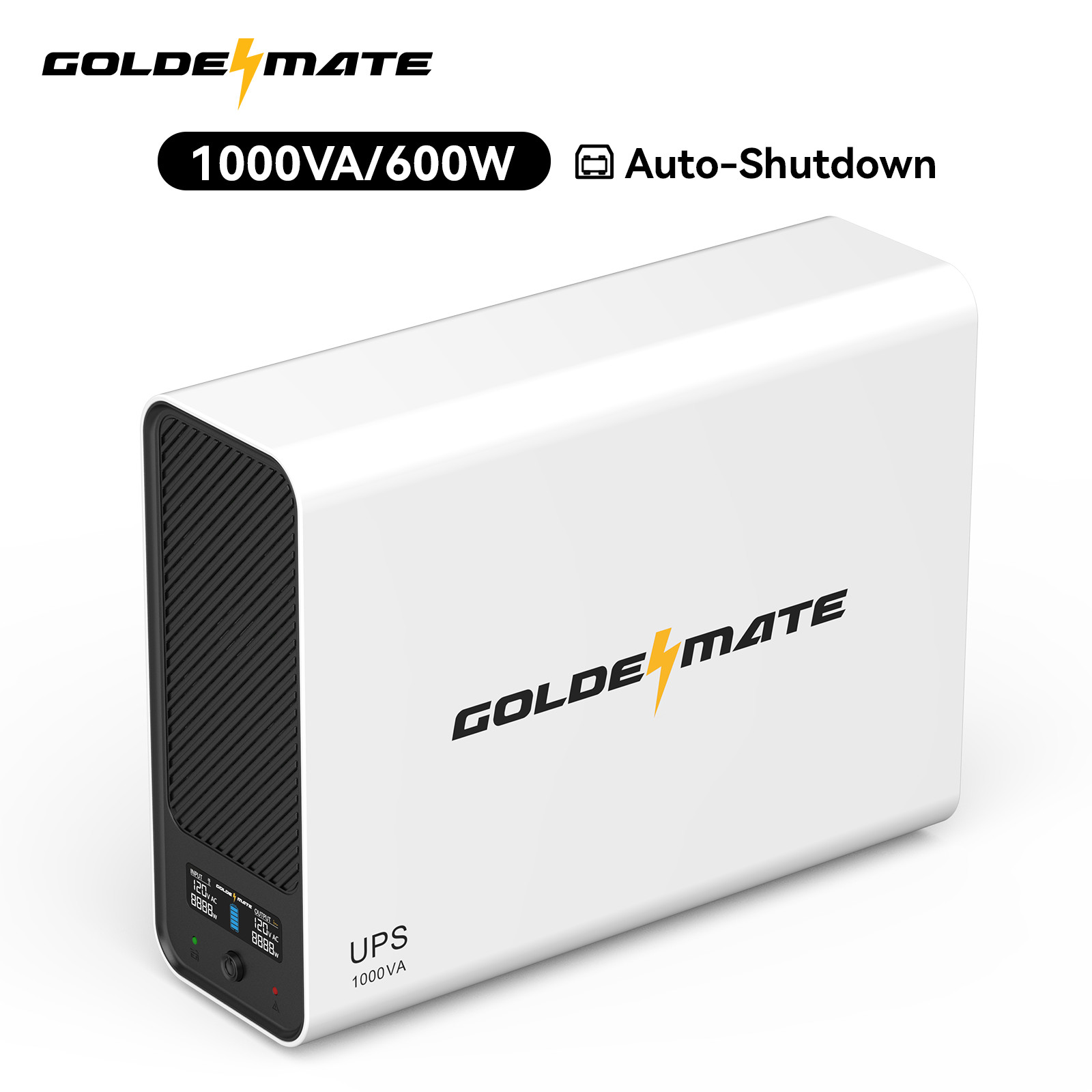 Goldenmate 1000VA 600W LiFePO4 UPS Pure Sine Wave Battery Backup（PRO MAX）