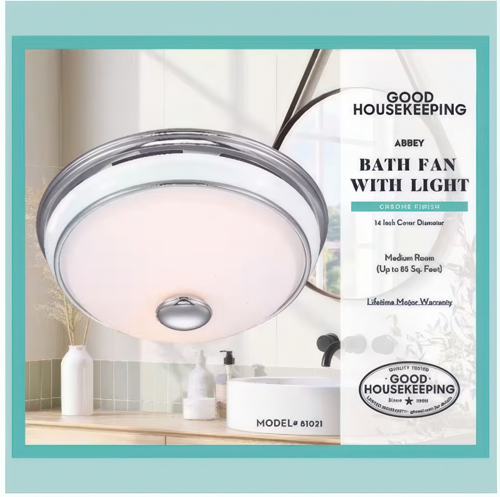 Good Housekeeping 81021 Abbey Decorative Bathroom Ventilation Exhaust Fan wit...
