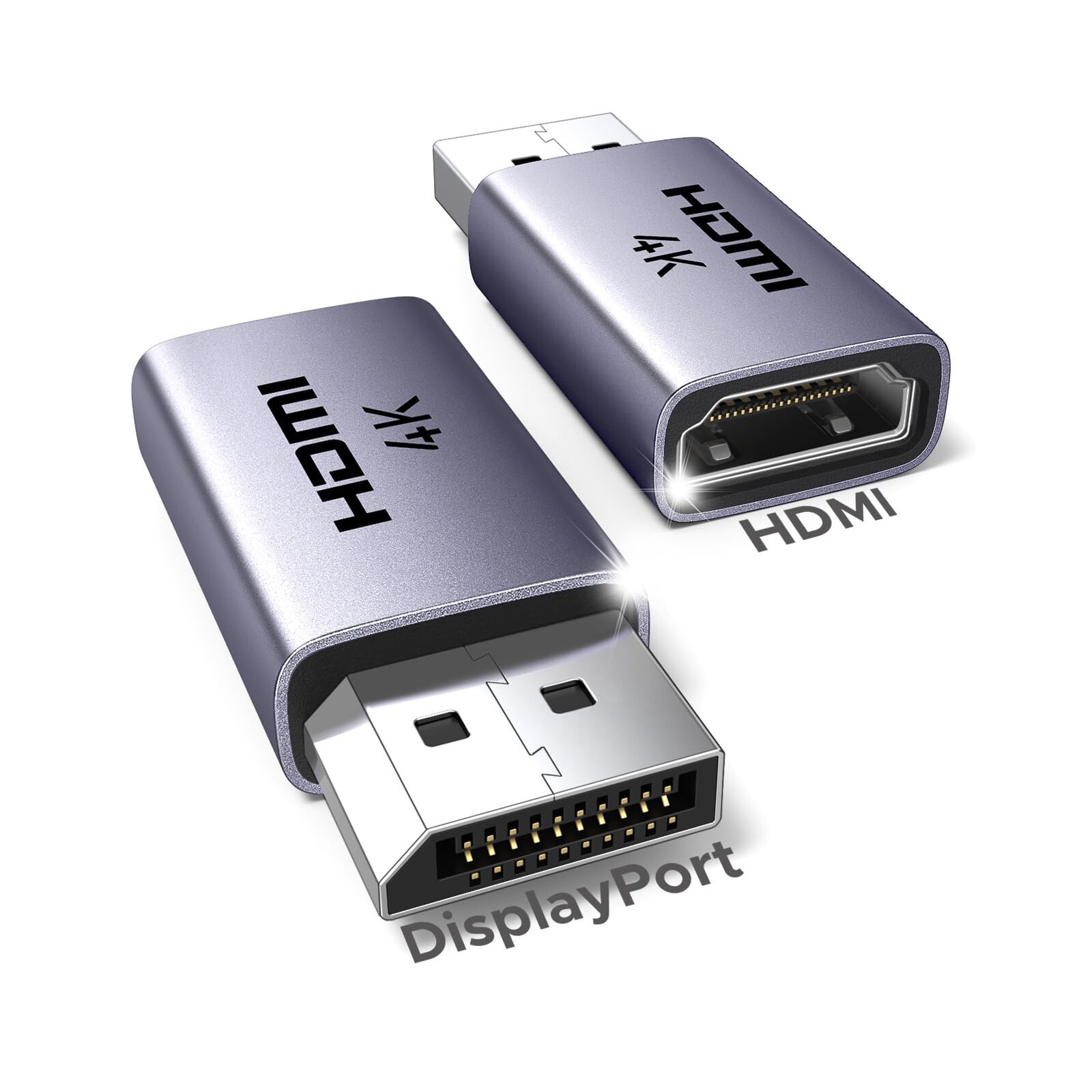 UGREEN 2-Pack 4K DisplayPort to HDMI Adapter Unidirectional Display Port 1.2 ...