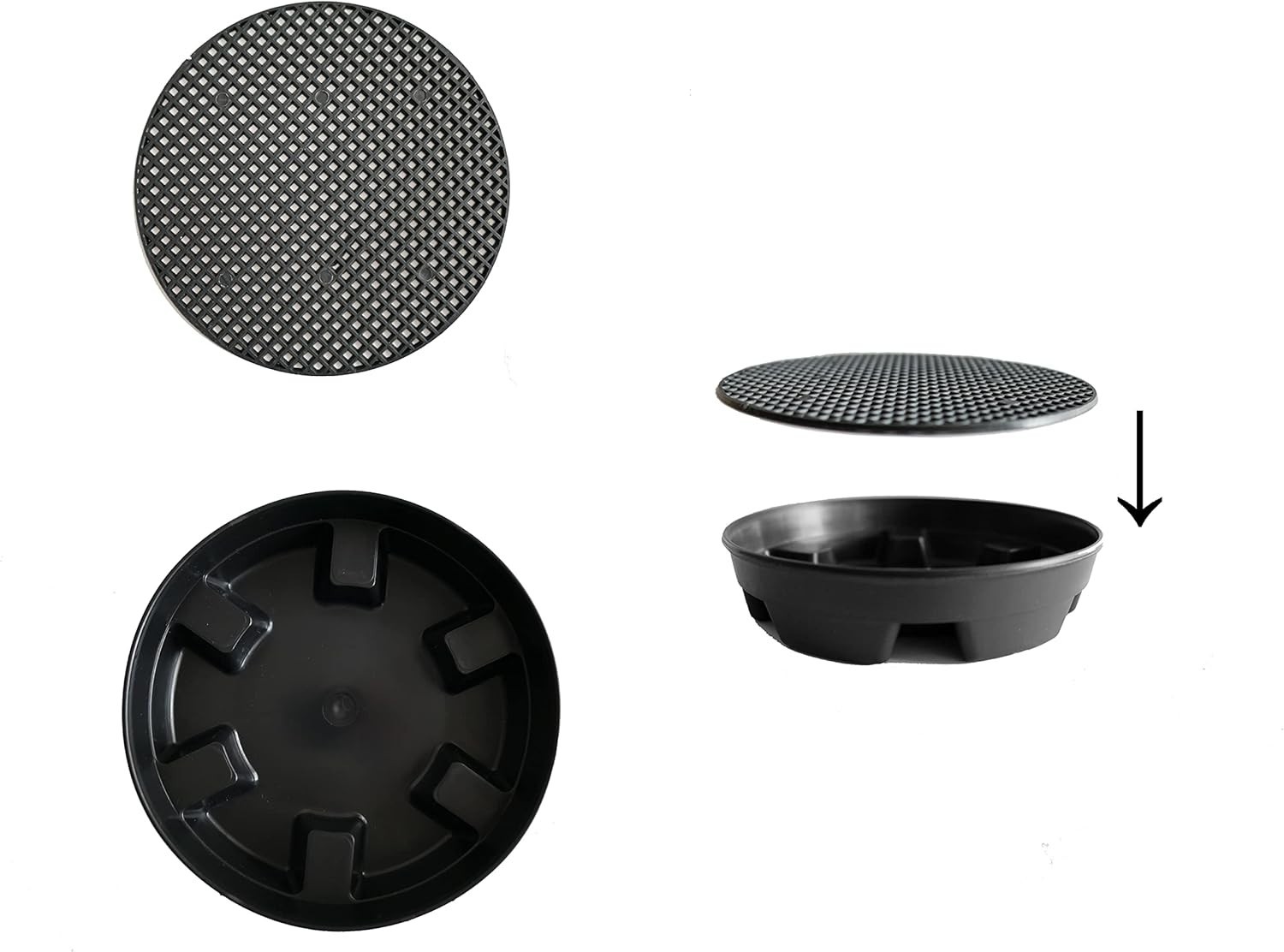 8 Pack Invisible Self Watering Planter Insert 5.3" Hanging Basket Drip Tray Pan