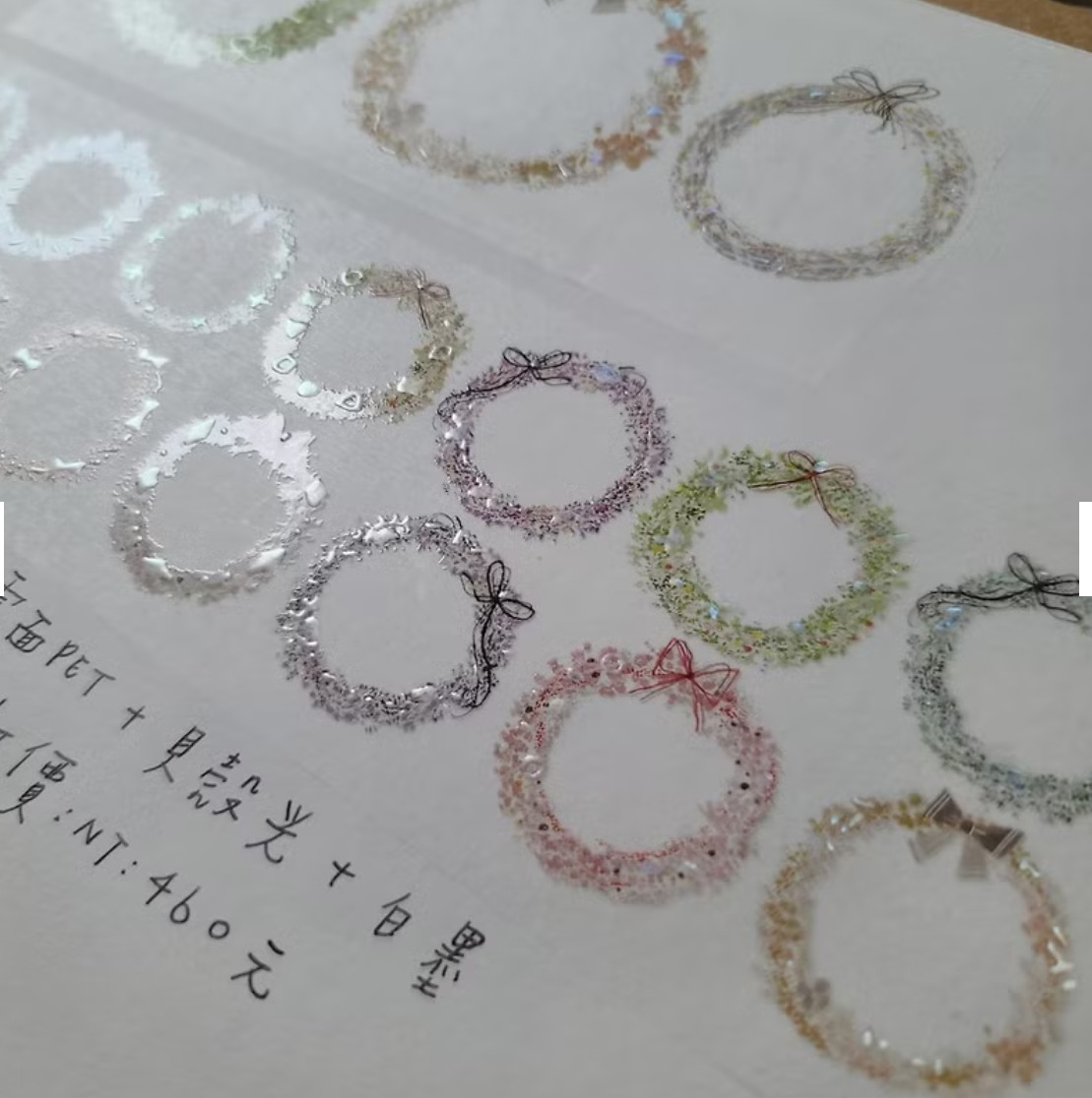 Fairy Maru Flower Wreath Matte PET 3D Embossed Tape SAMPLE LOOP