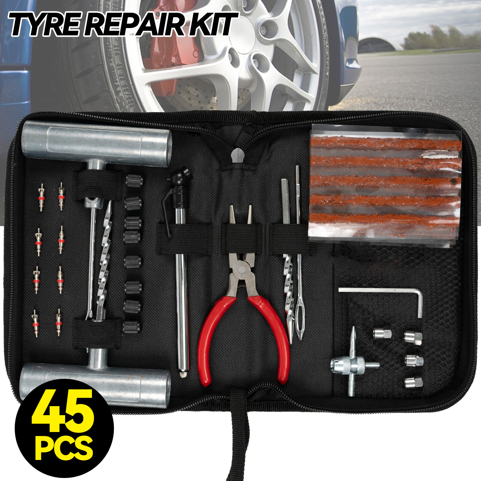 45X Tire Kit DIY Tire Repair Plug Car Flat Repair Truck Motorcycle Home Patch