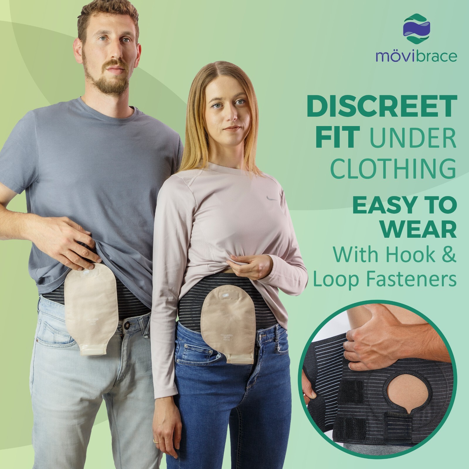 Movibrace Ostomy Abdominal Belt for Post-Operative Colostomy Ileostomy Surgery