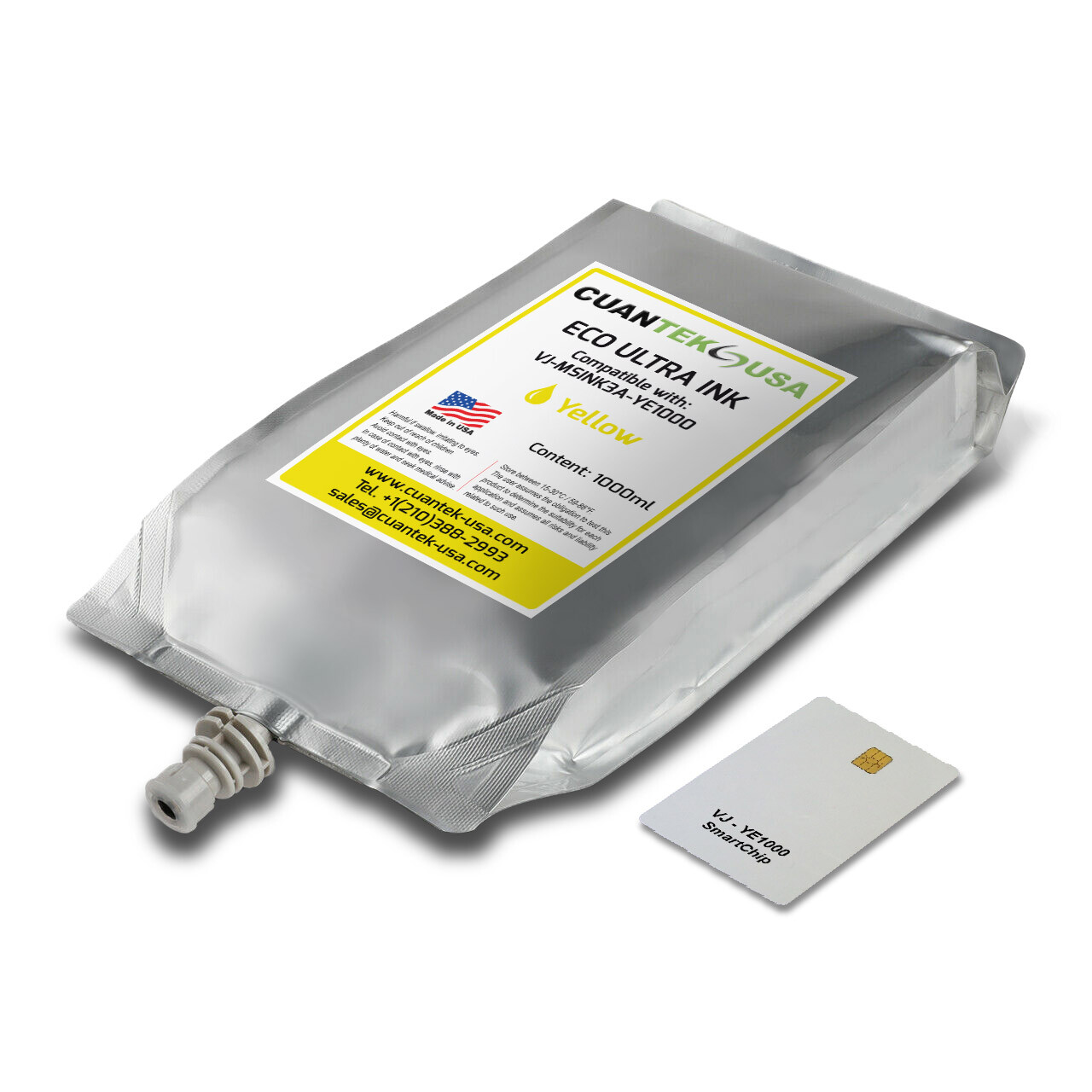 MS31 MUTOH Eco-Solvent Compatible YELLOW Ink 1000ml Pack & Chip - MADE IN USA