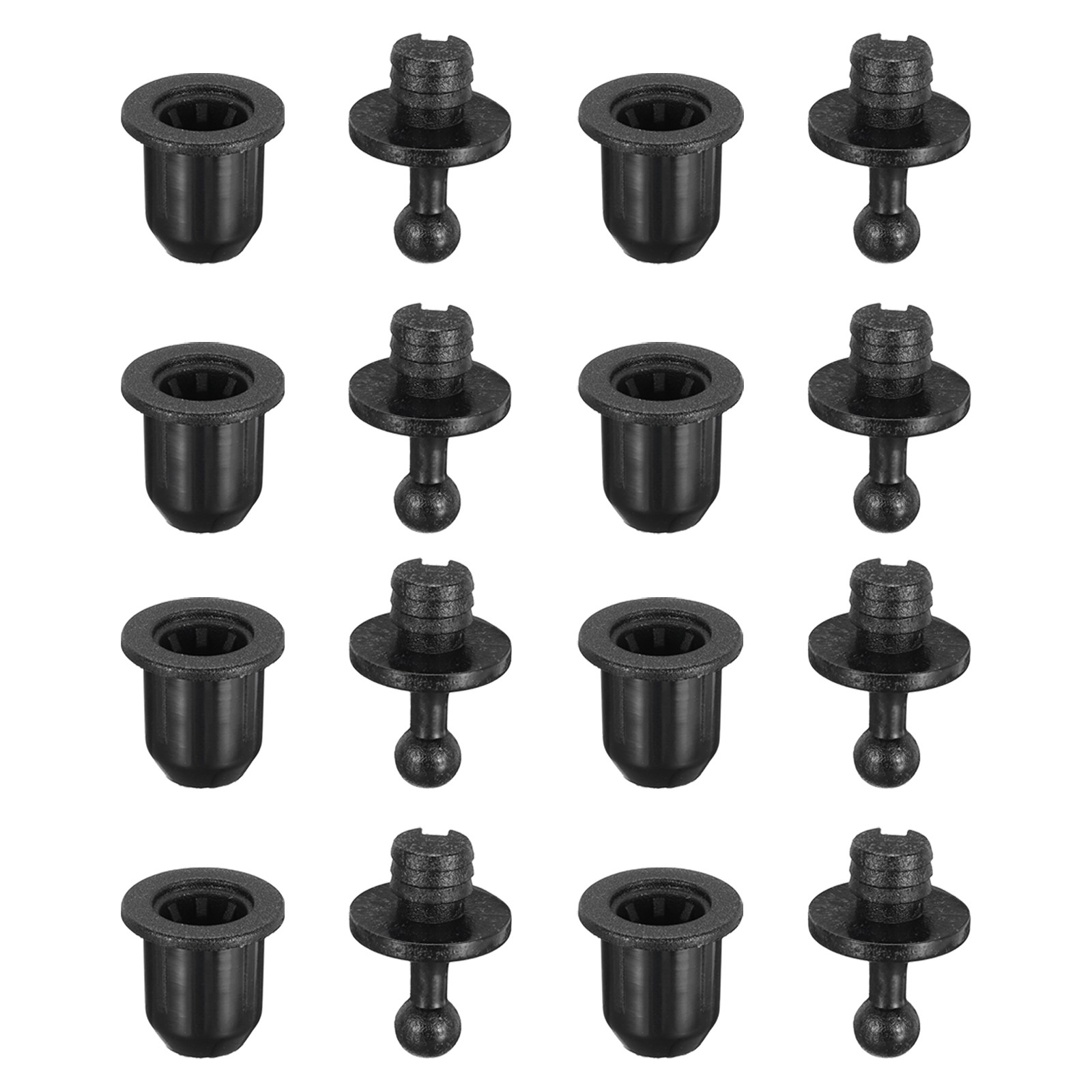 Speaker Grill Guides Plastic Black Ball Socket Type 6.5mm x 10mm 8 Pairs