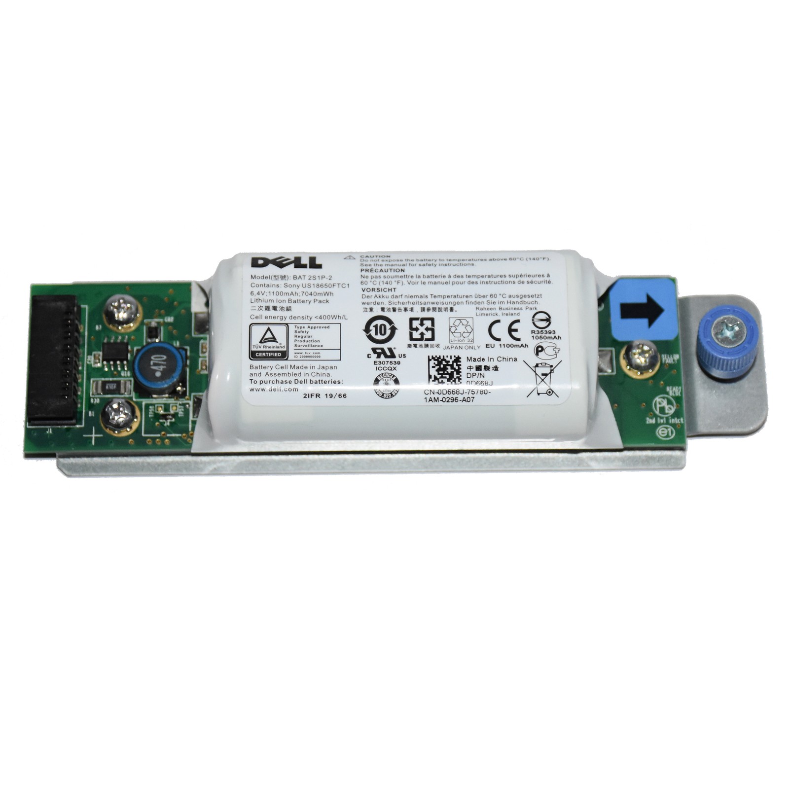 Dell BAT 2S1P-S 6.4V RAID Cache Battery Power Vault MD3200 MD3220 D668J