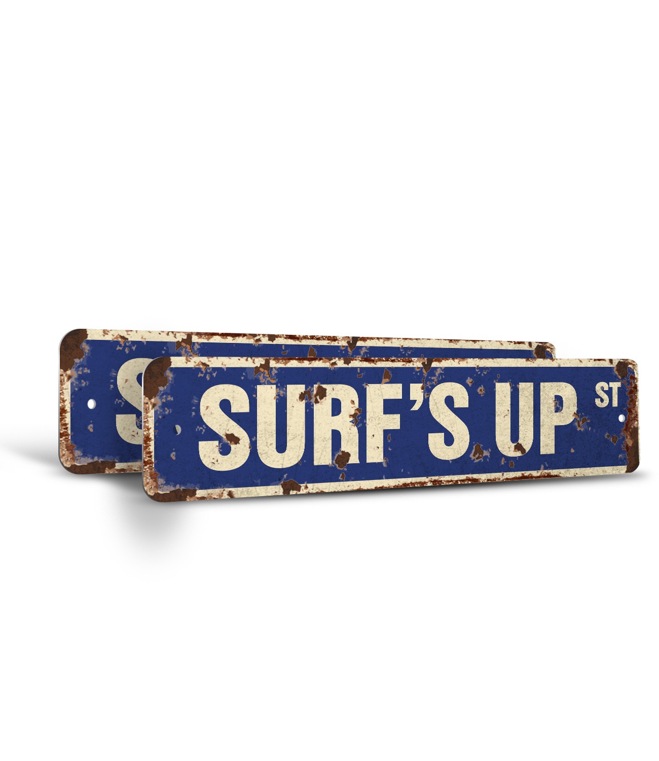SURF'S UP Vintage Style Street Sign Metal Plastic surfer surf board wax