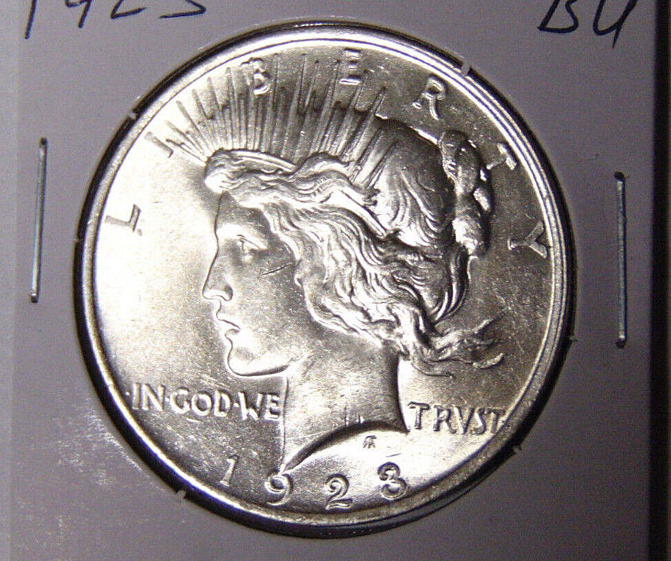 BU 1923 Peace Silver Dollar Uncirculated Philadelphia Mint Coin (52922)