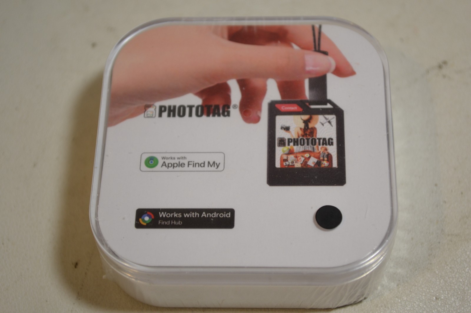 PhotoTag  (BLACK) works with Apple & Android