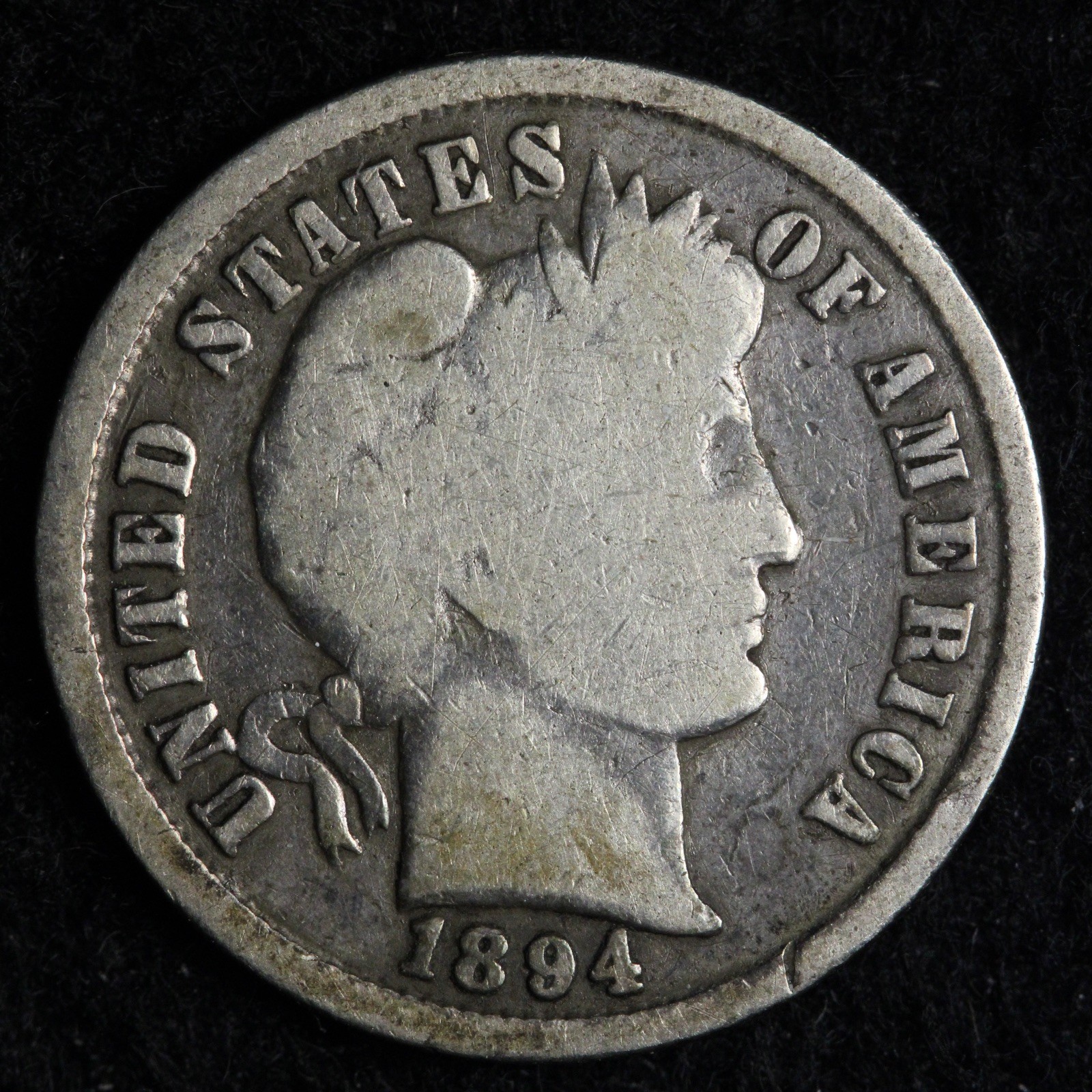 1894 Barber Silver Dime VG E280 JQCF