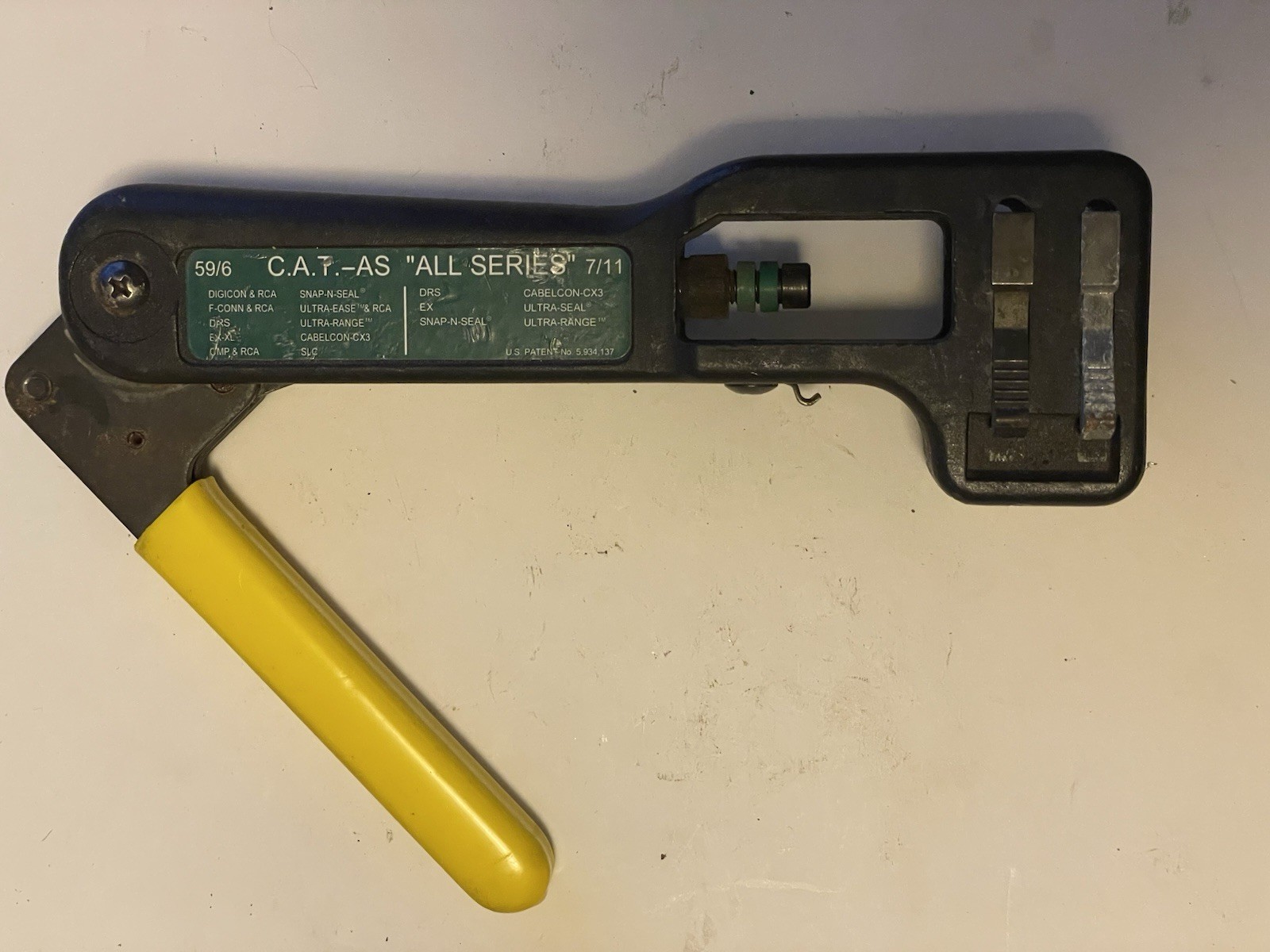 CAT-AS-FX "ALL SERIES" COMPRESSION TOOL INSTALLS RG- 59 / 6 / 7 / 11 CONNECTORS