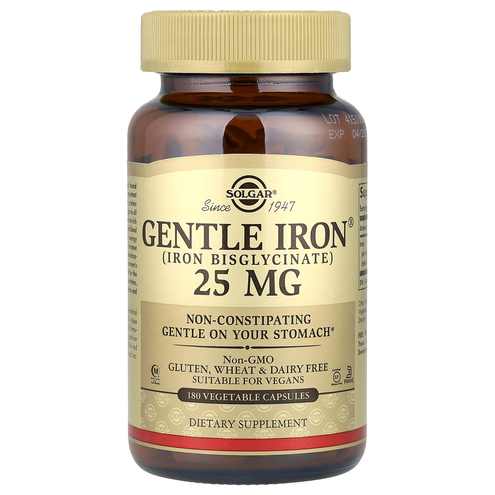 Gentle Iron®, 25 mg, 180 Vegetable Capsules