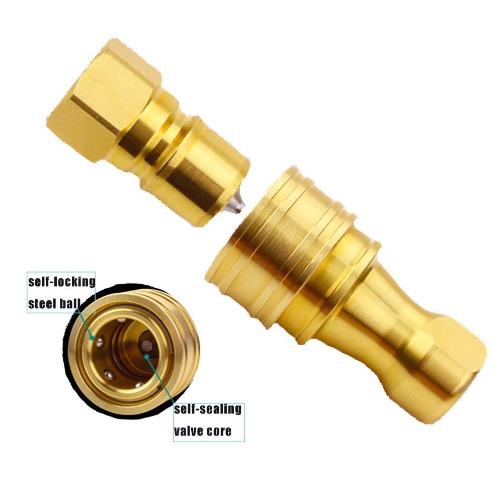 1/4" Brass Quick Disconnect Coupler Carpet Cleaning Extractor for Wand Hose 4PCS