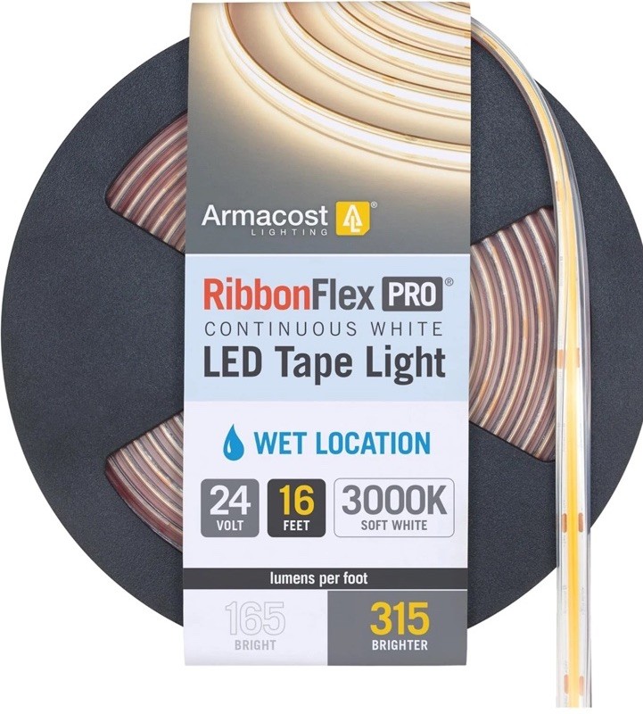 Ribbonflex Pro COB Outdoor LED Strip Lights 24V, 3000K, 315 Lumens/Ft, 5M 172232