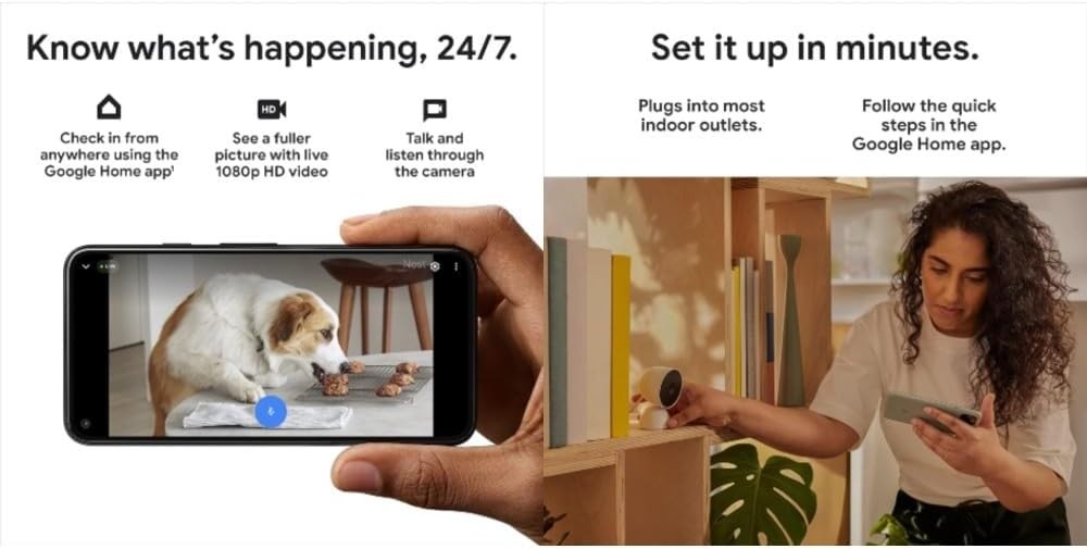 Google Nest Cam Indoor Wired Camera 2nd Gen - Snow