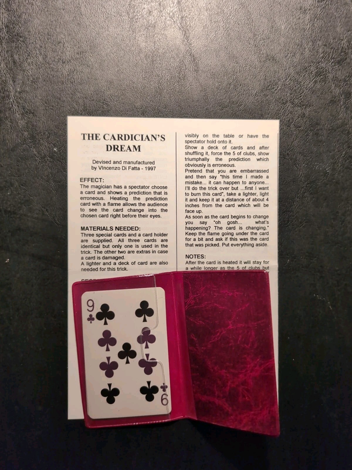 CARDICIAN'S DREAM Vincenzio Di Fatta Original NEW - 3 Cards