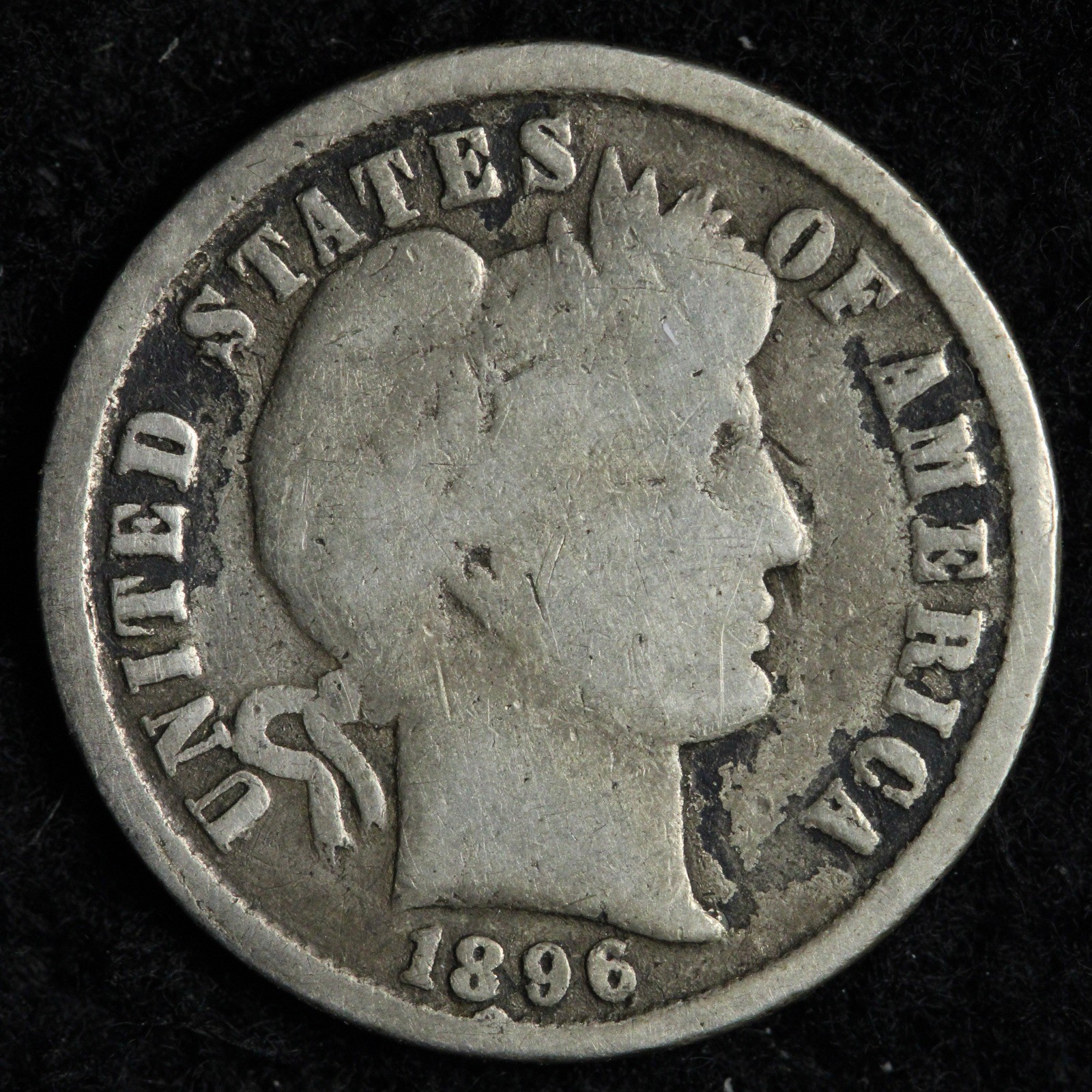 1896 Barber Silver Dime VG E211 ZUQKCH