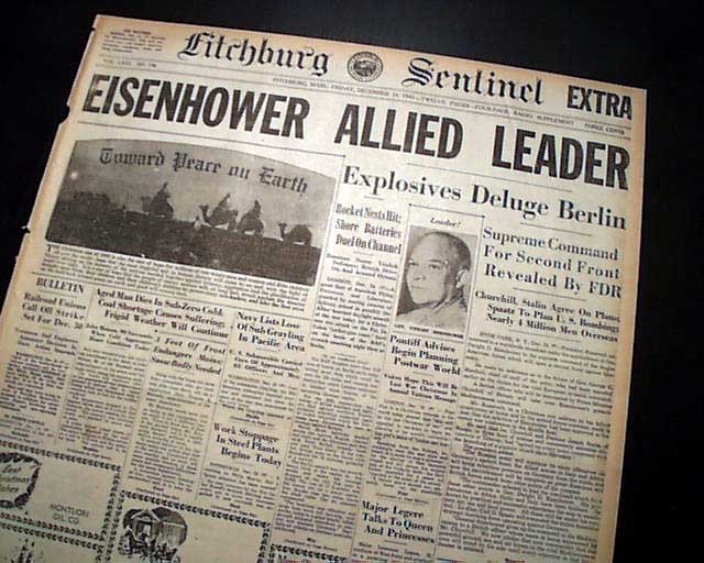 Pre D-DAY INVASION General Dwight D. Eisenhower Named Leader 1943 World War II