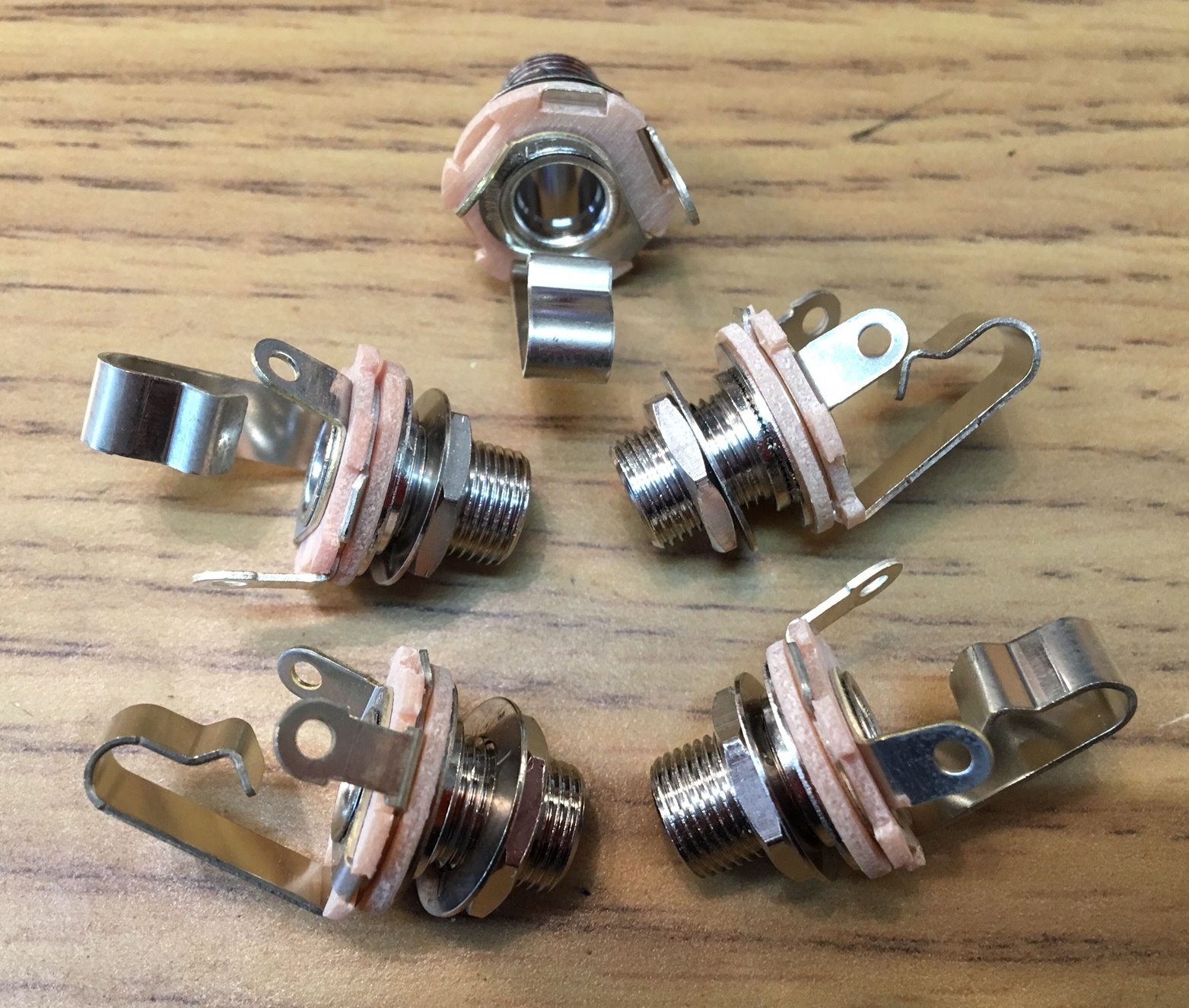(5) Switchcraft Long Thread Input Jacks EP-055L-000 FREE SHIPPING!