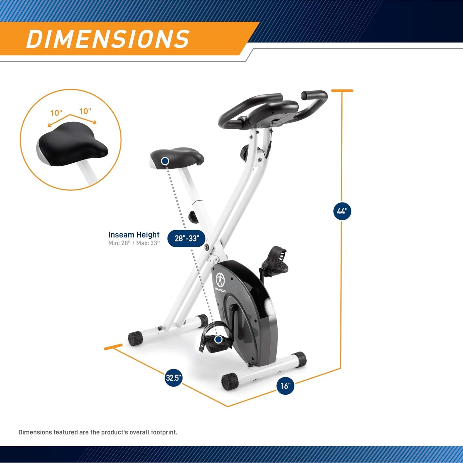 Marcy Foldable Upright Exercise Bike Cardio