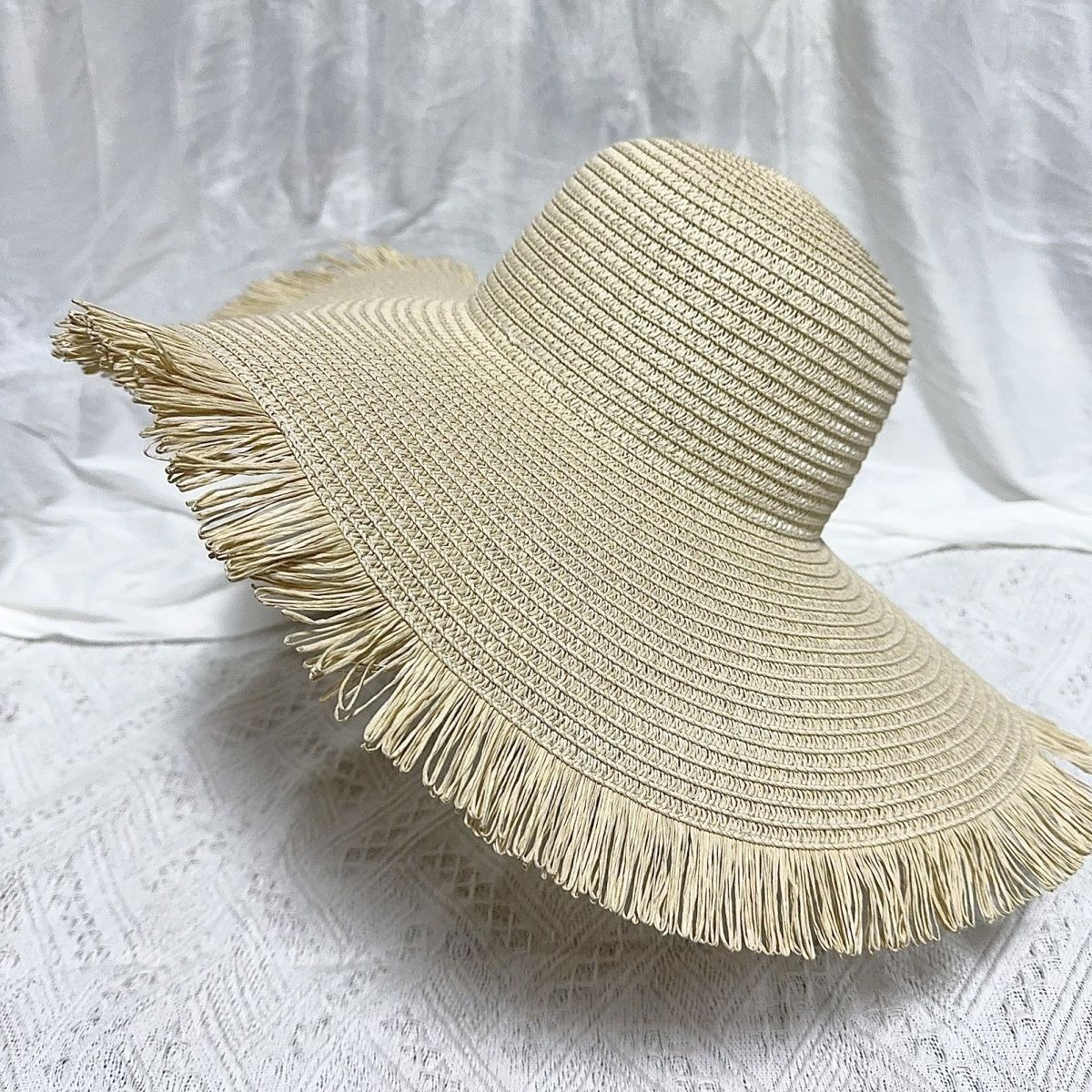 Womens Extra Wide Brim Sun Hat Beach Travel Vacation Shade Straw Hat