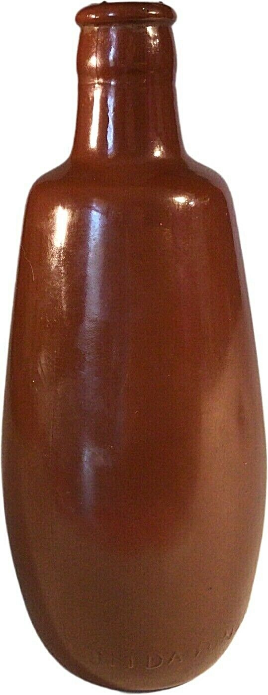LIQUOR BOTTLE PORTUGAL LISBOA BROWN JMDA 7 3/8"