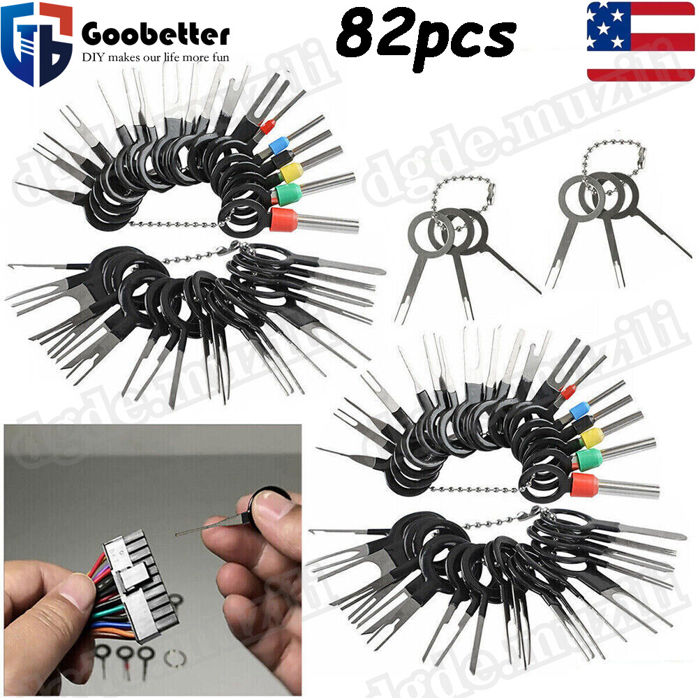 82Pcs Pin Ejector Wire Kit Extractor Auto Terminal Removal Connector Puller Tool