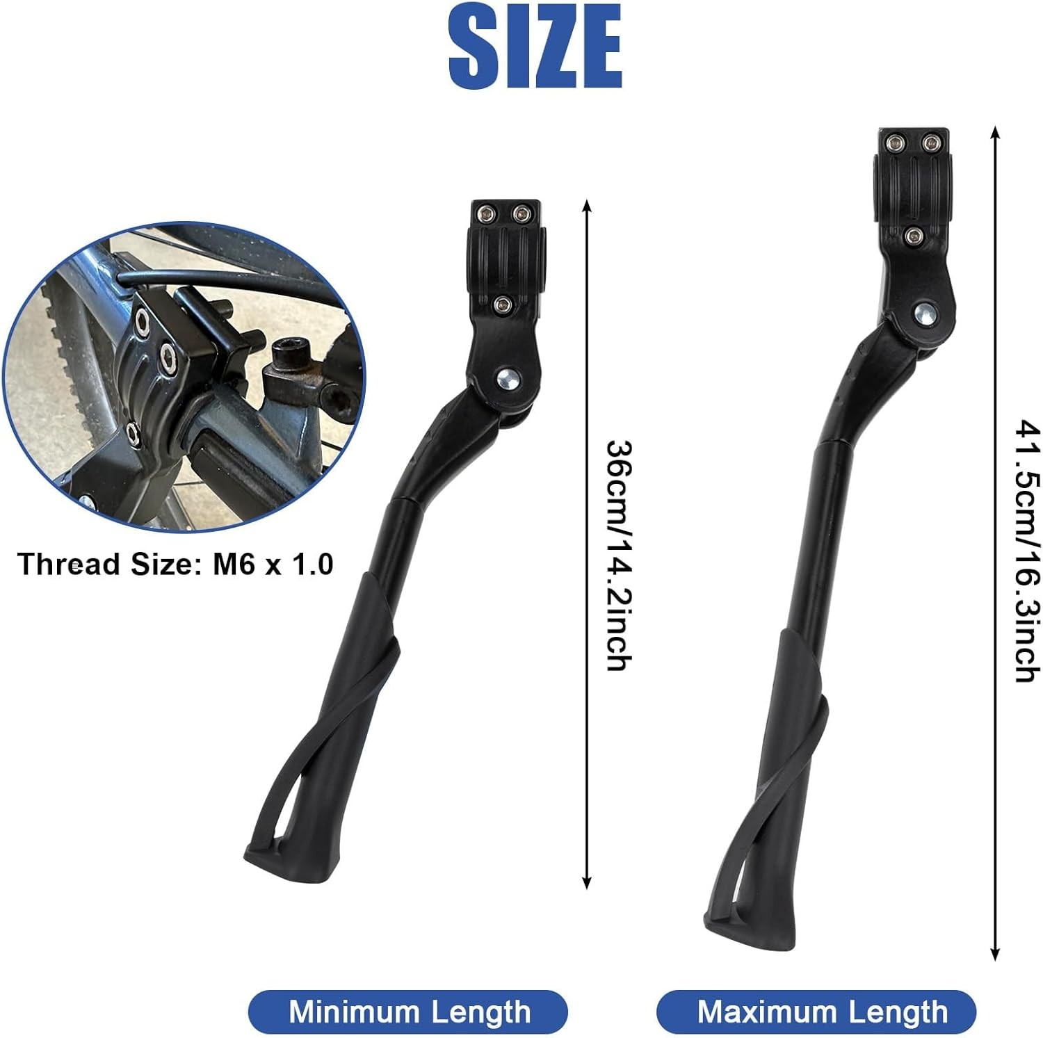 E Bike Kickstand for Adult Bikes, PSLER Adjustable Ebike Kickstand Heavy Duty An