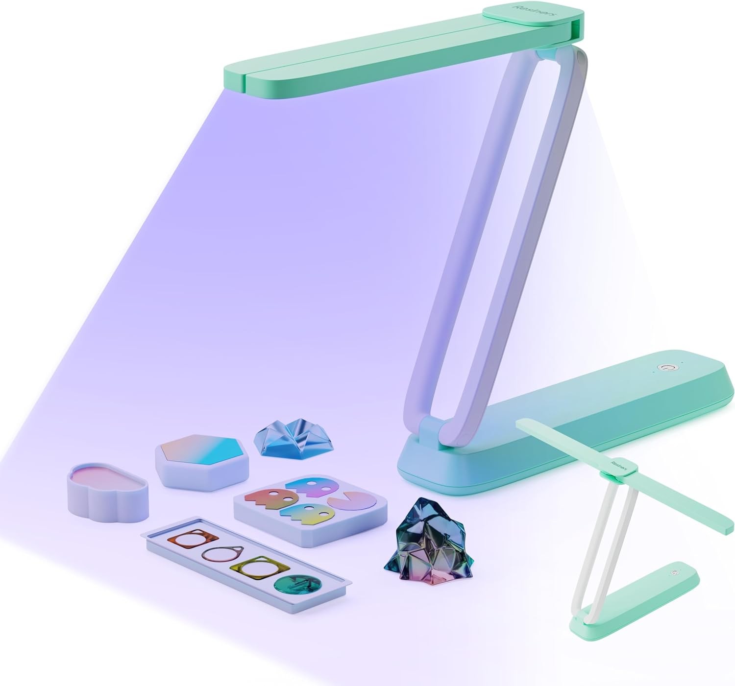 Resiners UV Light for Resin Curing, Light, Wireless & Mint Green