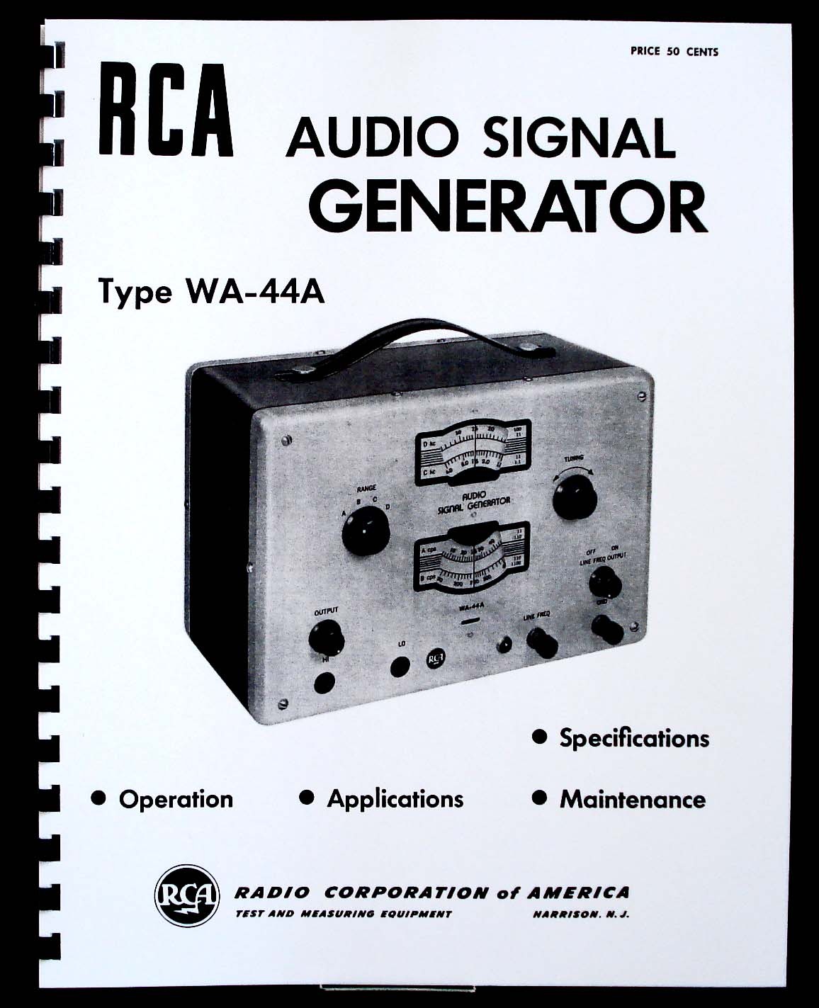 RCA WA-44A Audio Signal Generator manual