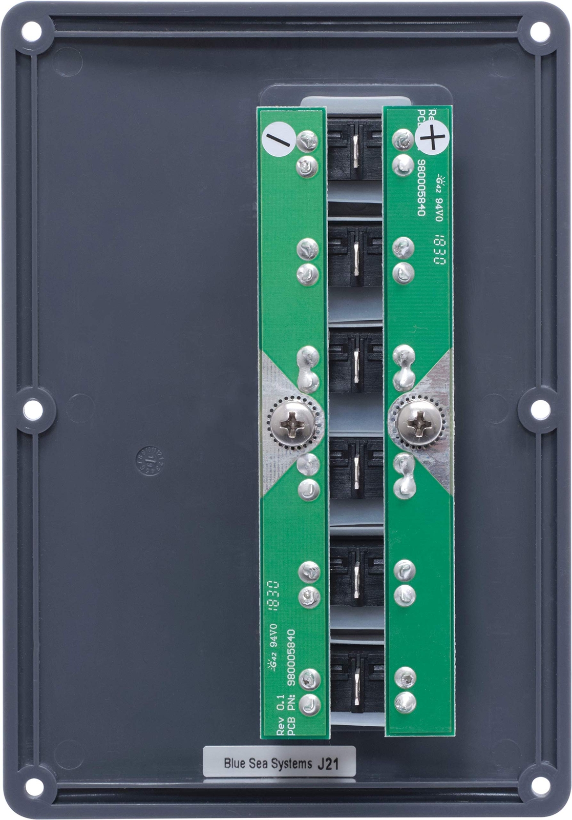 Blue Sea Systems 4322 Water-Resistant Circuit Breaker Switch Panel, Gray, 6 P...