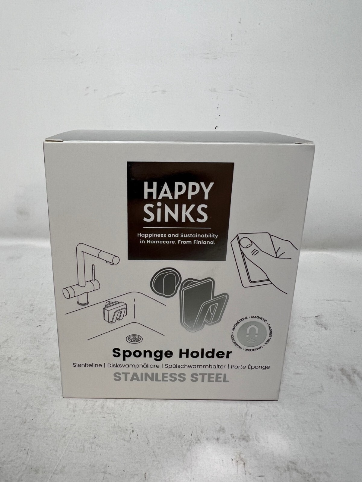 Happy Sinks Magnetic Sponge Holder for Sink - Steel