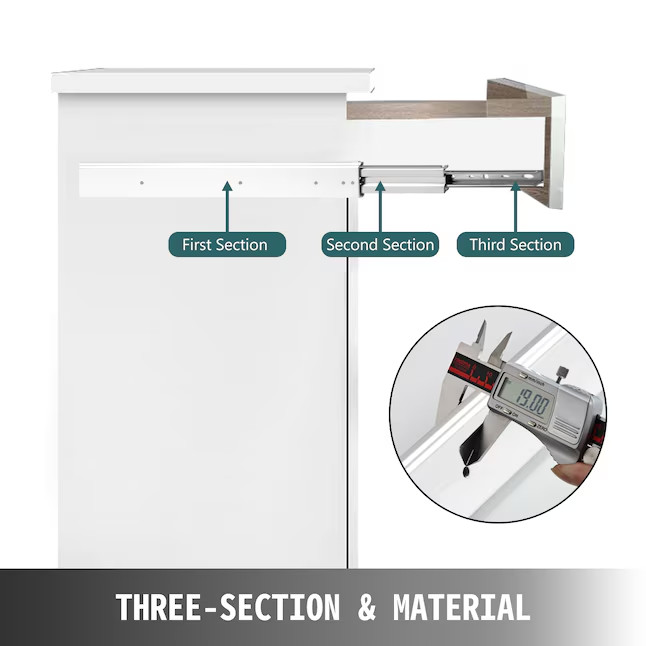 1 Pair Full Extension Drawer Slides 500 lbs Load Capacity Locking Drawer, 18"