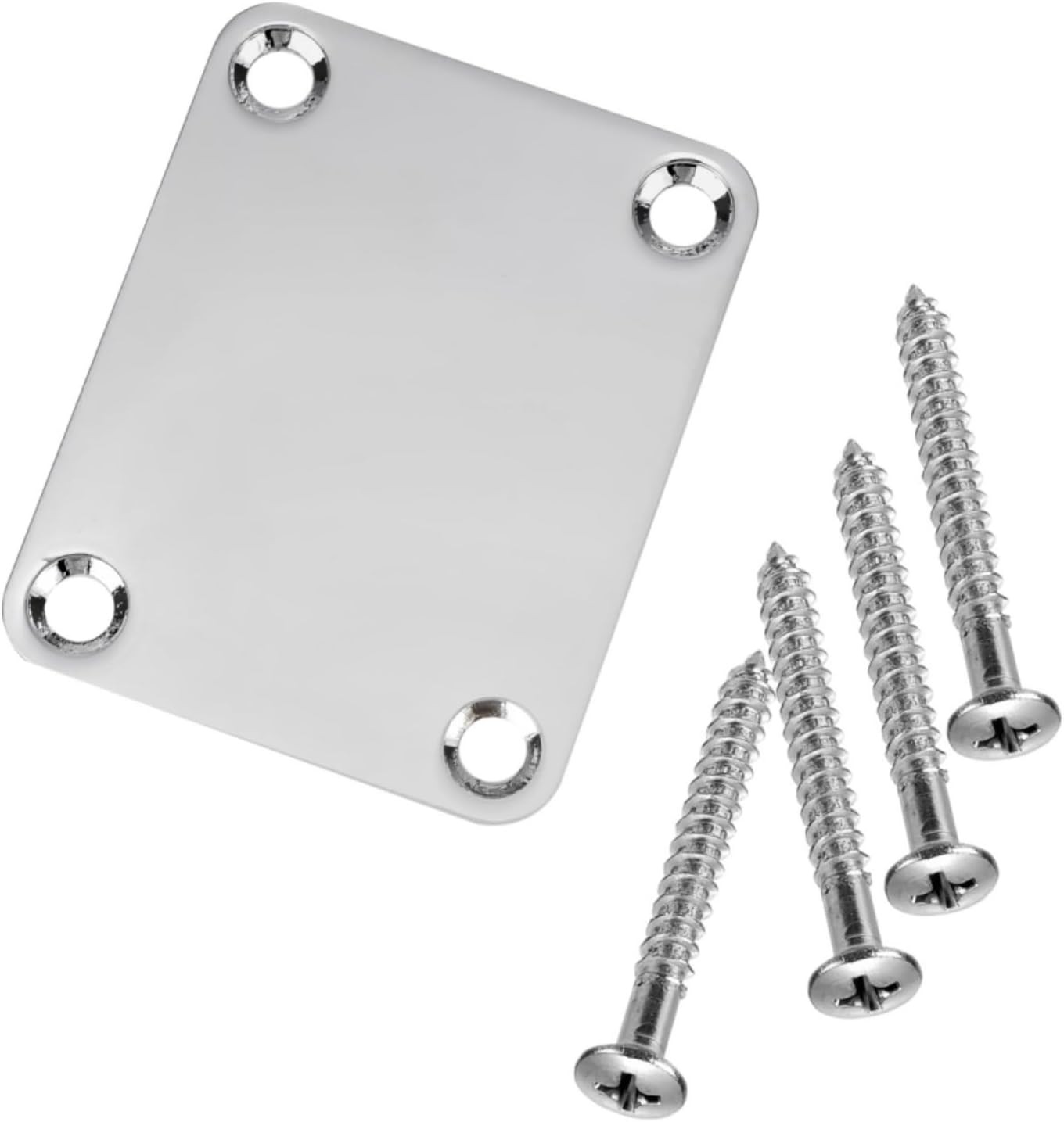 Swhmc Chrome Neck Plate for Electric Guitar with 1 Plastic Mat 4 Silver