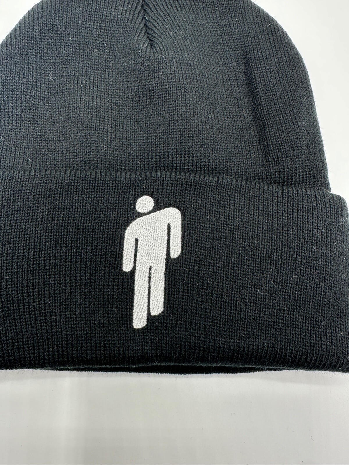 Billie Eilish Logo Cuffed Black Knit Beanie Hat Cap Winter One Size