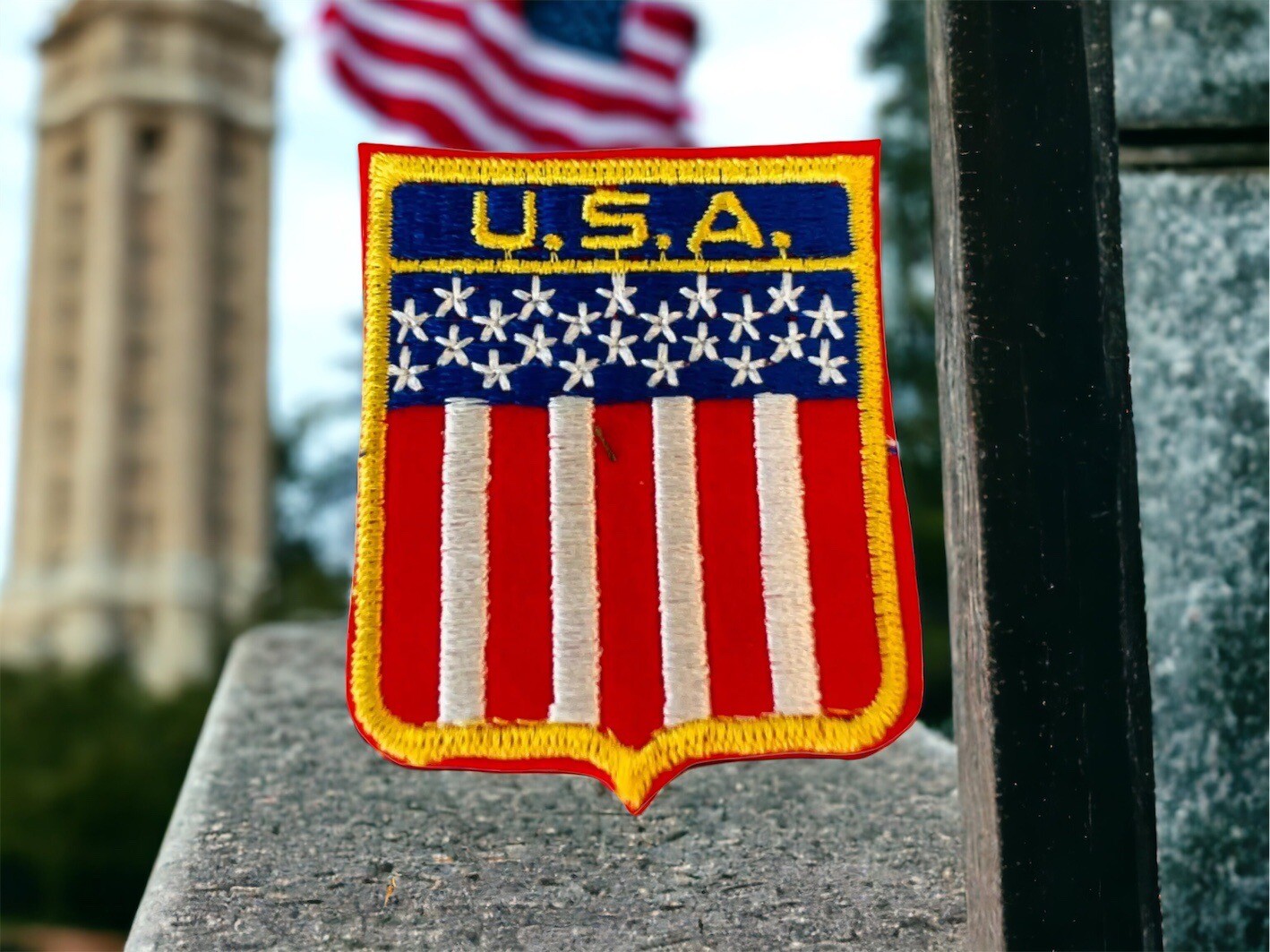 Stars And Stripes Vintage United States Flag Military Embroidered Patch USA