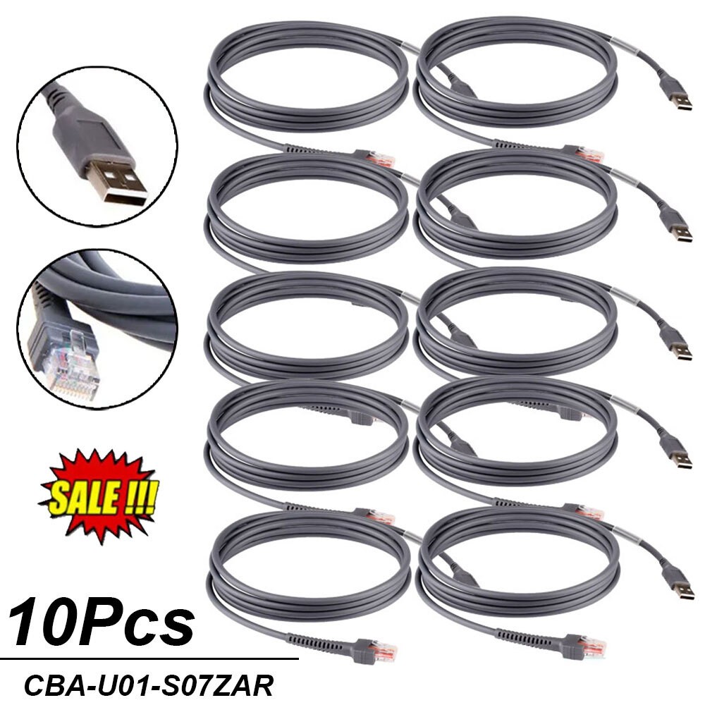 10x Original Brand USB Cable For Symbol Barcode Scanner LS2208 DS3400 LS9208i