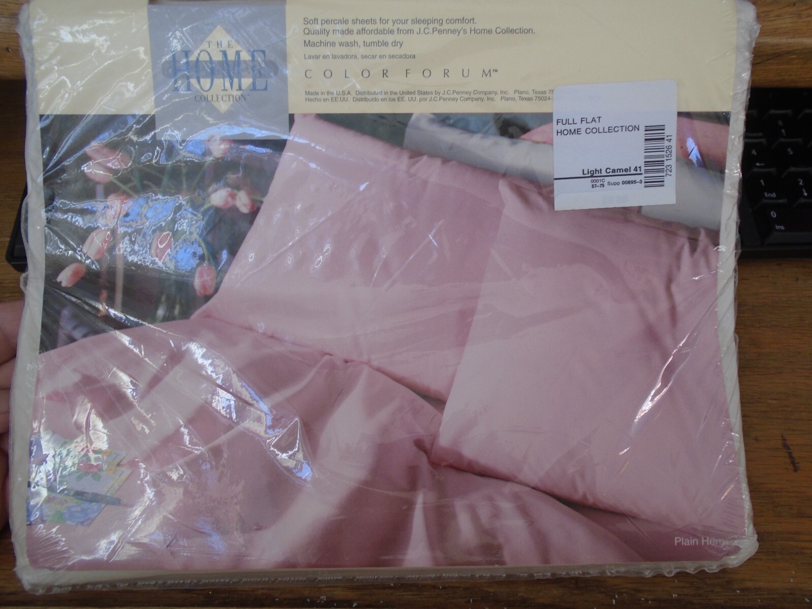 The Home Collection Color Forum FULL Size Flat Sheet Light Camel NIP