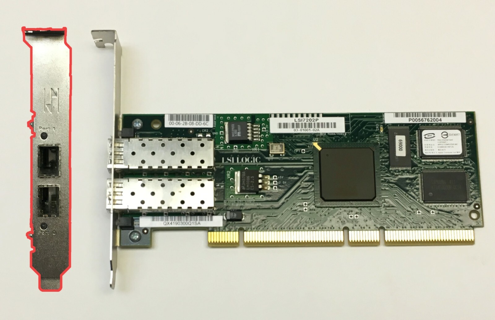 LSI Logic Fibre Channel Card LSI7202P Dual-Port LC PCI-X Card LSIFC929 62008A1