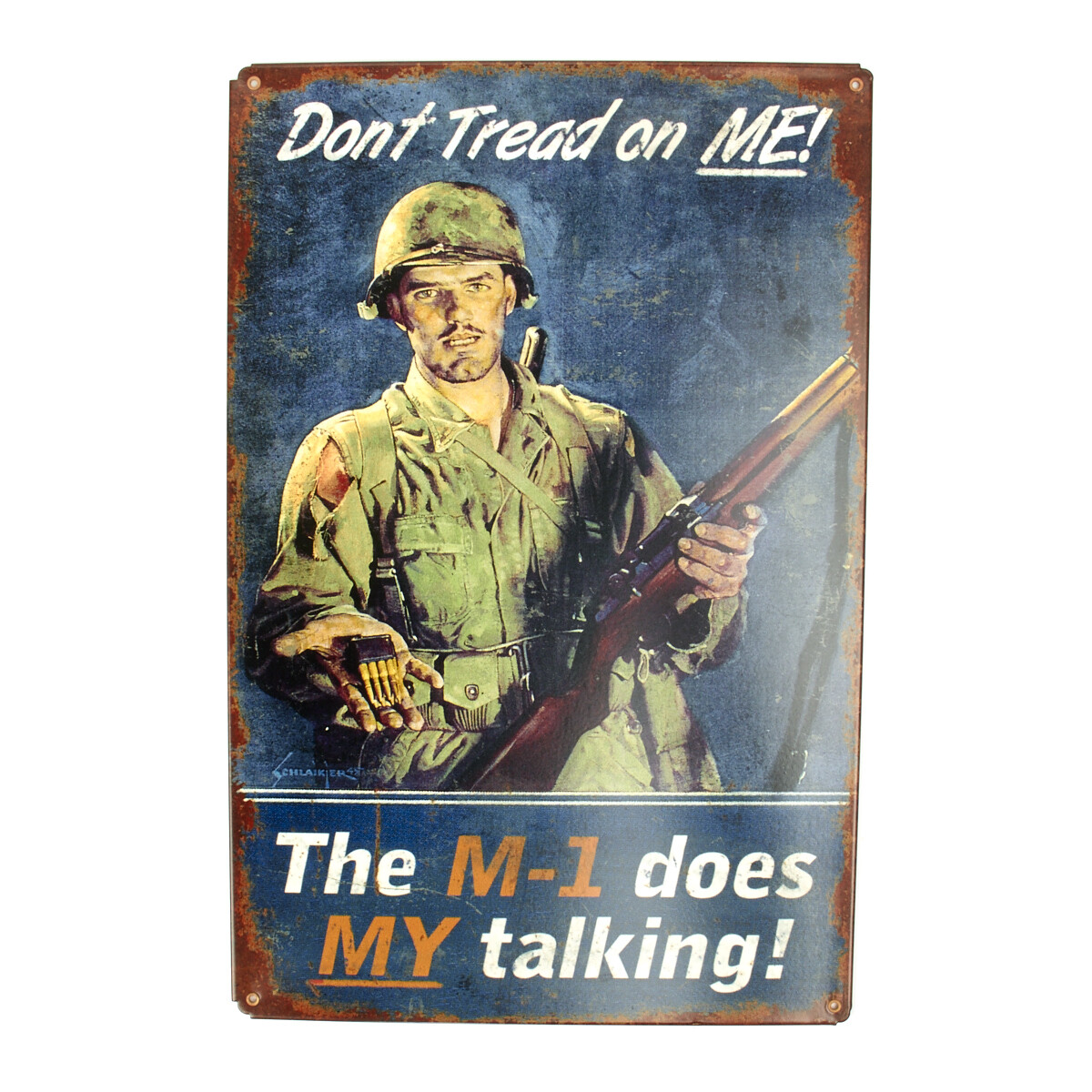 U.S. WW2 Vintage Metal Sign: Let My M1 Do the Talking