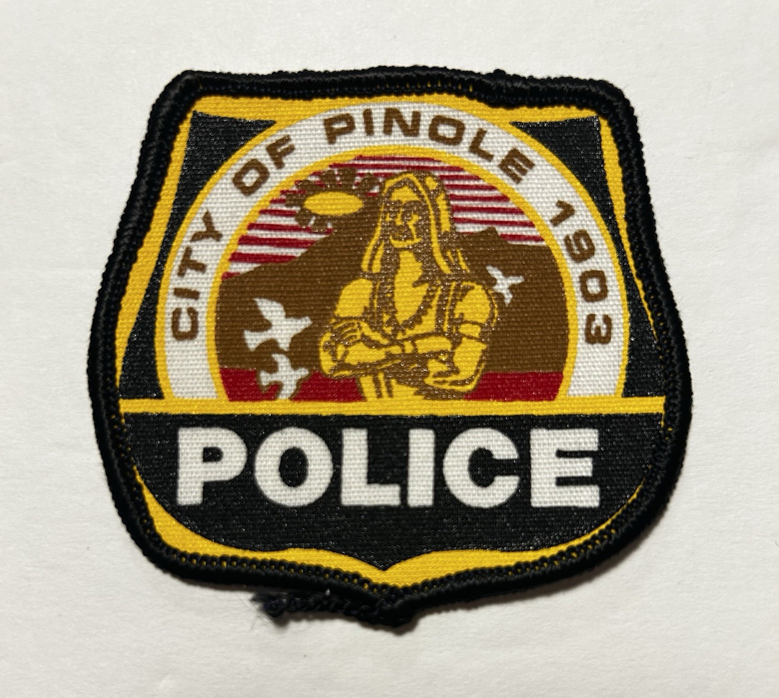 RARE SILKSCREEN CALIFORNIA PINOLE POLICE DEPT PATCH CONTRA COSTA COUNTY #PDD15