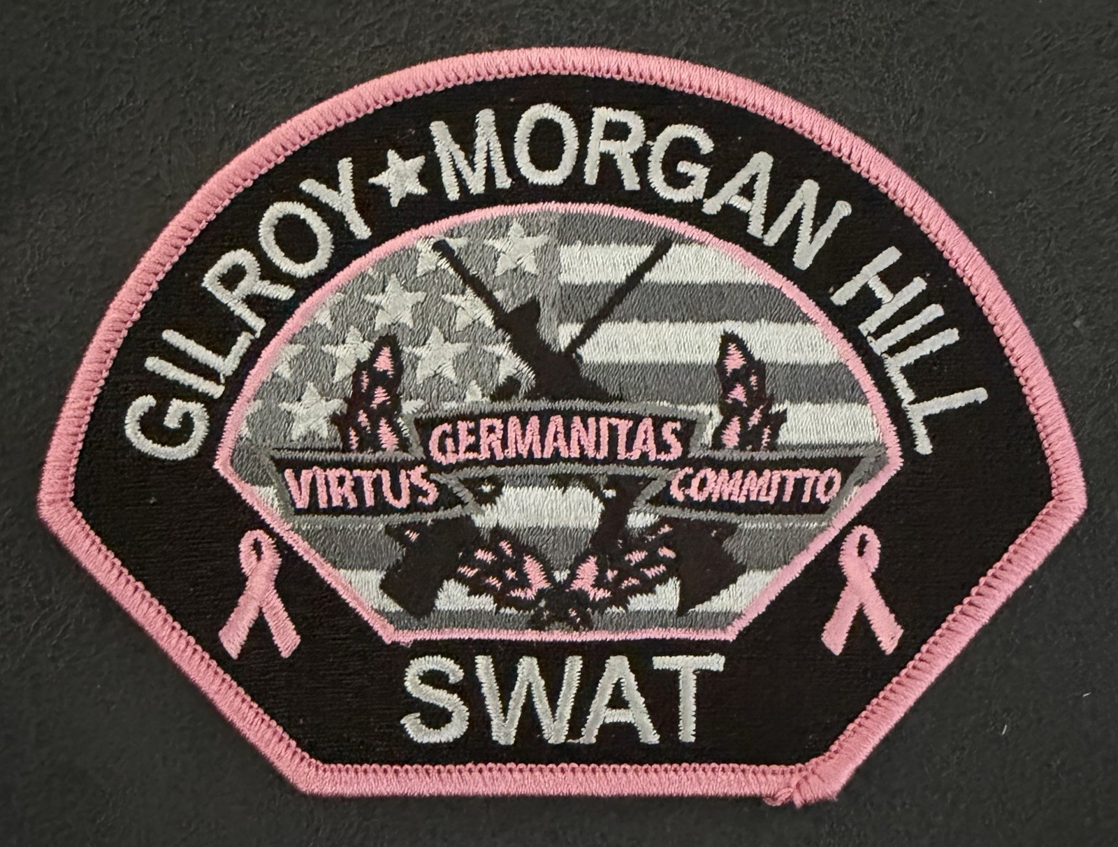 California Pink Patch. Gilroy-Morgan Hill Swat Police Dept.
