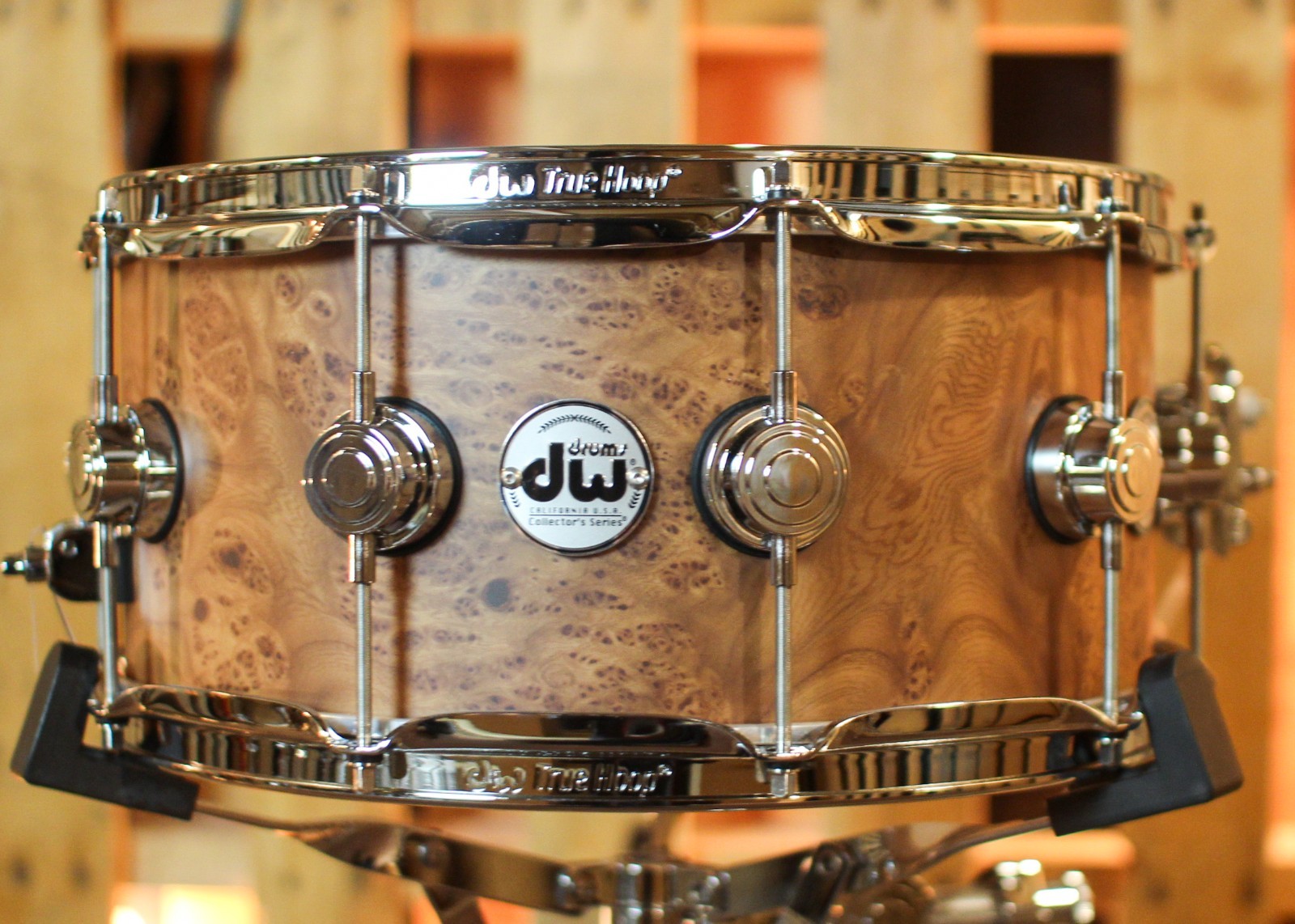 DW 6.5x14 Collector's 333 Natural Hard Satin Elm Burl Snare Drum - SO#1421337