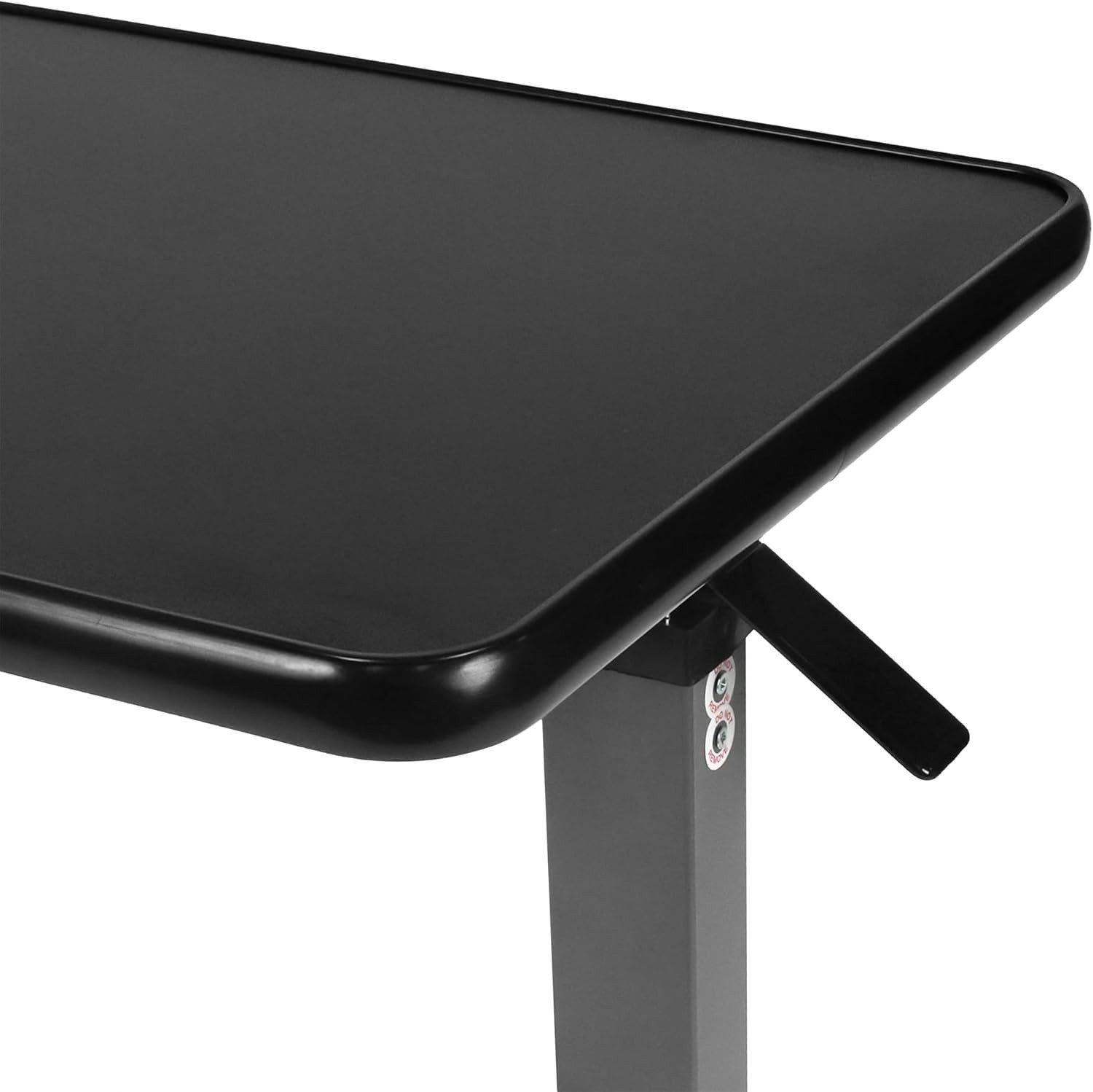 Vaunn Medical Adjustable Overbed Bedside Table with Wheels Black