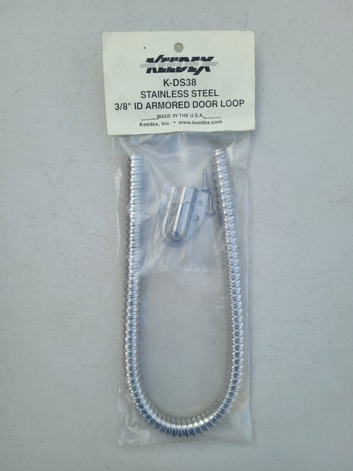 Brand New Keedex K-DS38 Stainless Steel 3/8 ID Armored Door Loop