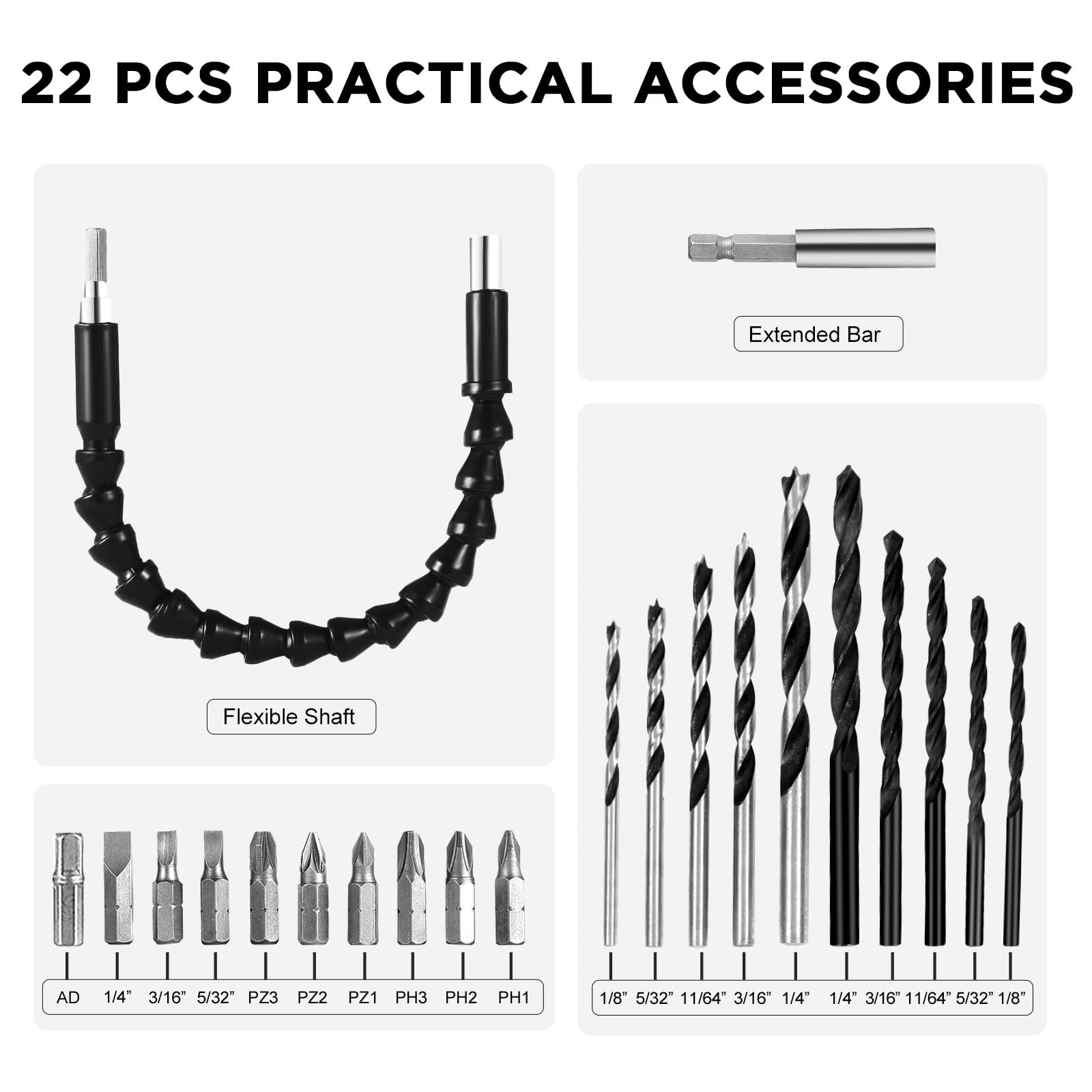 20V Cordless Drill Set for Home DIY & Beginner Projects - Lightweight Power D...